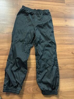 Black Rain Pull-On Pants with Elastic Waist and lined